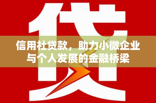 宣汉信用社贷款，助力小微企业与个人发展的金融桥梁