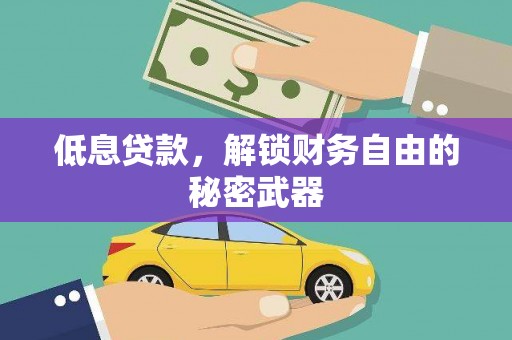 宣汉低息贷款，解锁财务自由的秘密武器