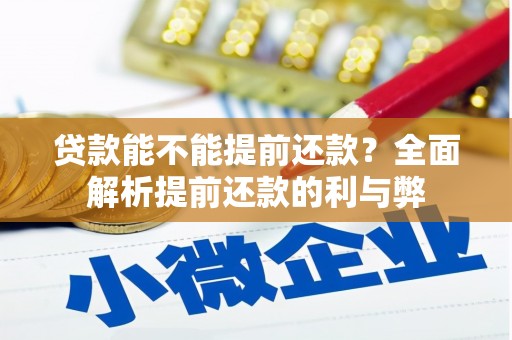 宣汉贷款能不能提前还款？全面解析提前还款的利与弊