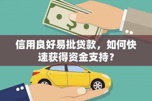 宣汉信用良好易批贷款，如何快速获得资金支持？