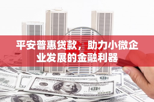 宣汉平安普惠贷款，助力小微企业发展的金融利器