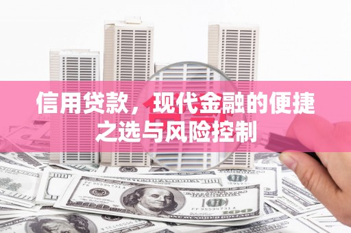 宣汉信用贷款，现代金融的便捷之选与风险控制