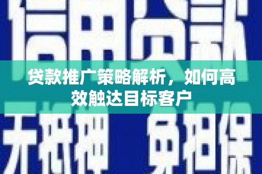 宣汉贷款推广策略解析，如何高效触达目标客户