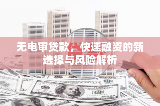 宣汉无电审贷款，快速融资的新选择与风险解析
