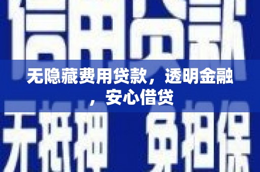 宣汉无隐藏费用贷款，透明金融，安心借贷