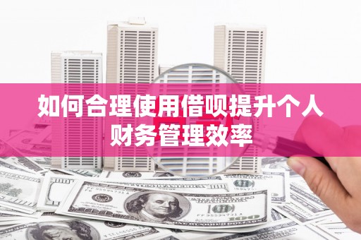 宣汉如何合理使用借呗提升个人财务管理效率