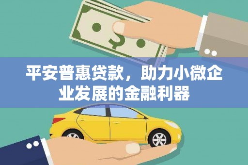 宣汉平安普惠贷款，助力小微企业发展的金融利器