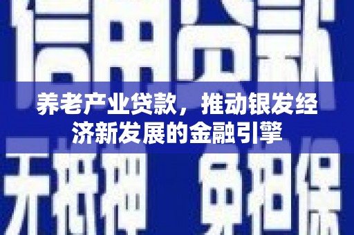 宣汉养老产业贷款，推动银发经济新发展的金融引擎