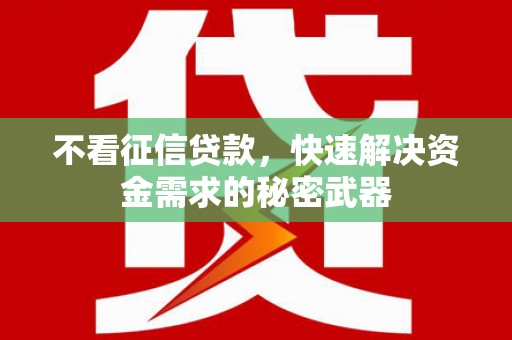宣汉不看征信贷款，快速解决资金需求的秘密武器