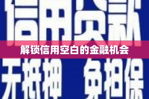宣汉解锁信用空白的金融机会